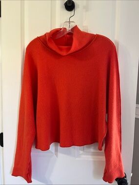 Women's Red Cowl Neck Sweater - Lightweight Cozy Style